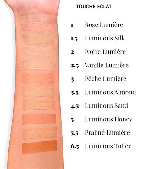 ysl beauty touche eclat|ysl touche eclat shade chart.